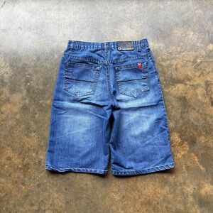 Southpole Boys Denim Shorts Size 14 Medium Wash Baggy Skater Hip Hop Blue Jeans